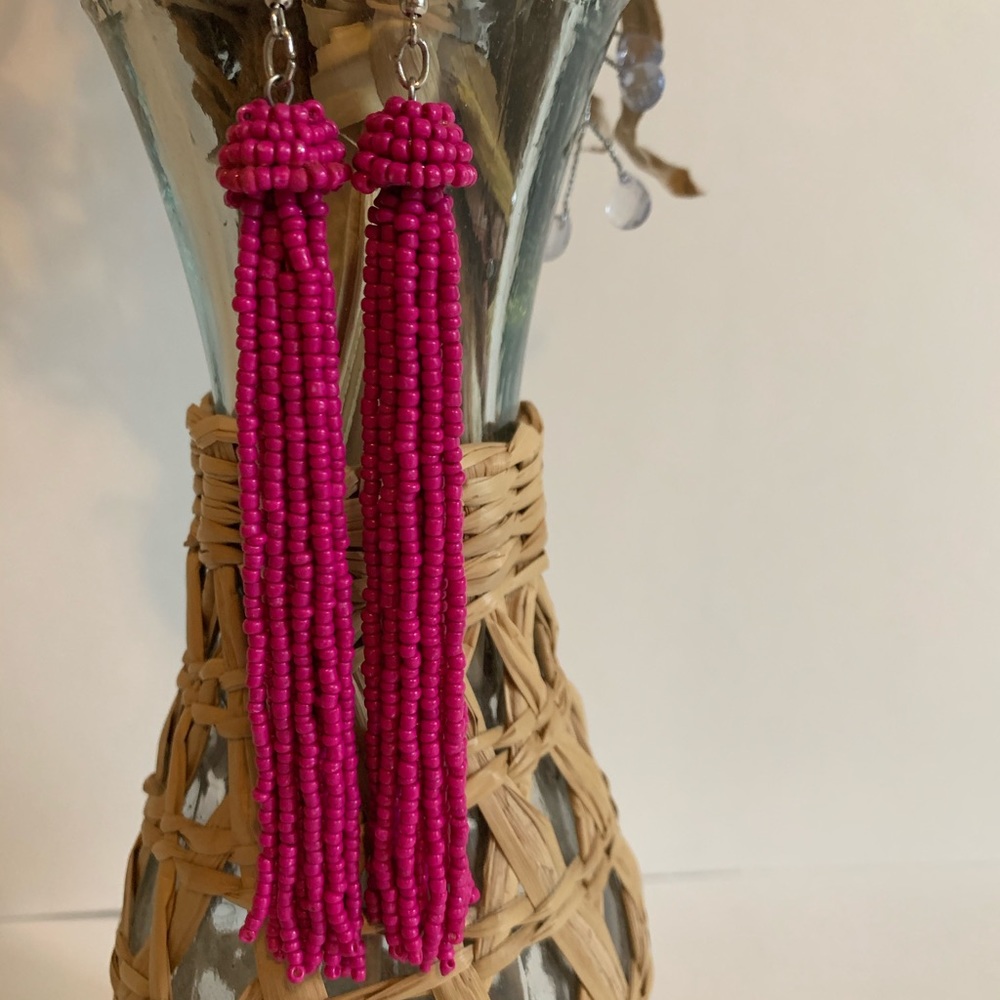 Pink beaded earrings